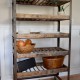Étagère industrielle à pain antique bois et métal