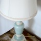 Lampe de table bleu pâle et abat-jour crème2