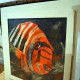 Tableau de piranha orange et cadre blanc2